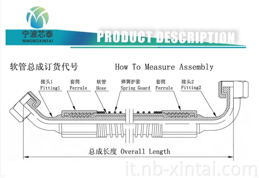 Spot Idraulico in acciaio in acciaio intrecciato intrecciata per olio ad alta pressione Macchine per tubo flessibile ad alta pressione Assemblaggio idraulico